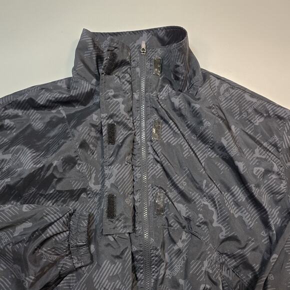 Reebok Womens M Black Printed Focus Track Jacket with Front Pockets Flap - Picture 6 of 10